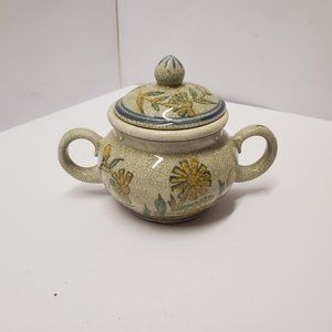 Vintage Looking china sugar bowl with chamomile
